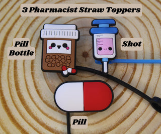 Pharmacist Gift Box Pharmacy Week Shot Pill Straw Topper Pharmacy Sticker Pill Bottle RX Tumbler Boot Charm Tumbler 40 Oz