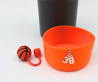 Basketball Straw Topper Boot Charm Quencher Set Gift Bundle Tumbler Accessory Simple Modern