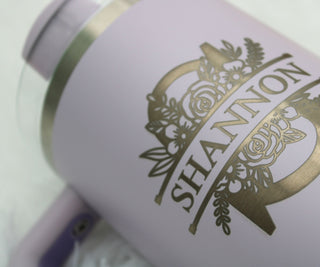Monogram Name Engraved H2.0 FLOWSTATE Tumbler Personalized Gift For Her Lavendar Custom Engraved Tumbler With Handle 40 Oz Mothers Day Gift