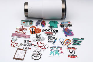 Doctor Sticker Pack Brumate Personalized Vinyl Decal Sticker Simple Modern Vinyl Car Decal Cup Accessory Healthcare Sticker Hospital Team