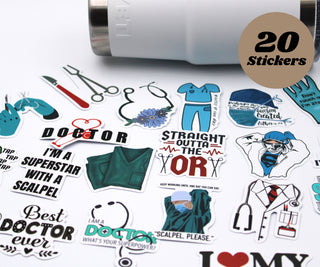 Surgeon Sticker Pack Tumbler Accessory Vinyl Sticker Surgeon Graduation Gift Surgeon Themed Sticker Collection Doctor Surgeon Accessory