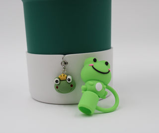 Green Frog Cute Animal Gift Box Hair Accessories Straw Topper Boot Charm Tumbler Protection