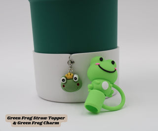 Green Frog Boot Charm Straw Topper Gift for Her 40 Oz Tumbler Set 30 Oz Gift Bundle Simple Modern H.20 FLOWSTATE Cute Gift Mother's Day