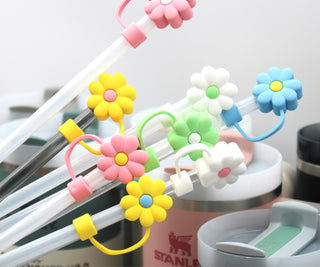 Flower Straw Topper H2.0 FLOWSTATE Straw Topper Drinkware Accessory Tumbler Straw Cover Drink Decoration 40 Oz Accessory Flower Themed Straw