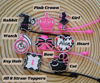 Cute Straw Topper Black Pink Straw Buddy Tumbler Topper Simple Modern Tea Party Cat Straw Covers Tea Cup Watch H.20 FLOWSTATE Accessory